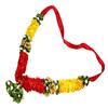Mala/ Garland Yellow & Red with artificial Flowers- for God/ Idol/ Puja Decor/ Festival/ Photo frame- Pack of 1- Length 22cm/8.6inches