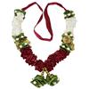 Mala/ Garland White & Maroon with artificial Flowers- for God/ Idol/ Puja Decor/ Festival/ Photo frame- Pack of 1- Length 22cm/8.6inches