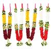 Mala/ Garland Yellow & White Combo with artificial Flowers- for God/ Idol/ Puja Decor/ Festival/ Photo frame- Pack of 4- Length 22cm/8.6inches