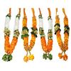 Mala/ Garland White-Yellow Combo with artificial Flowers- for God/ Idol/ Puja Decor/ Festival/ Photo frame- Pack of 4- Length 22cm/8.6inches