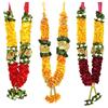 Mala/ Garland - Yellow Combo with artificial Flowers- for God/ Idol/ Puja Decor/ Festival/ Photo frame- Pack of 3- Length 22cm/8.6inches