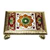 Handcrafted Meenakari Pooja Chowki (Medium)- For Mandir Home Office & Gift Purpose- Ideal for Laddu Gopal Ji Kishan Ji & Other Idols/ God- LxWXH=14cmX9cmX4.5cm