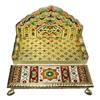 Handcrafted Meenakari Pooja Singhasan (Large)  with Chowki (Large) set- For Mandir Home Office & Gift Purpose- Ideal for Laddu Gopal Ji Kishan Ji & Other Idols/ God