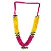 Yellow & Pink Mala/ Garland with artificial roses- for God/ Idol/ Puja Decor/ Festival/ Photo frame- 56cmX4cmX3cm