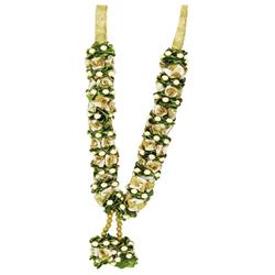 Mala/ Garland with artificial roses- Pack of 1- for God/ Idol/ Puja Decor/ Festival/ Photo frame-  Length 25cm/9.8inches