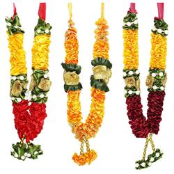 Mala/ Garland - Yellow Combo with artificial Flowers- for God/ Idol/ Puja Decor/ Festival/ Photo frame- Pack of 3- Length 22cm/8.6inches