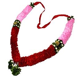 Red & Pink Mala/ Garland with artificial roses- for God/ Idol/ Puja Decor/ Festival/ Photo frame- 52cmX4cmX3cm (Large)