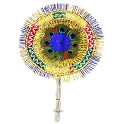 Peacock Feather Hand Fan 3- More Pankh