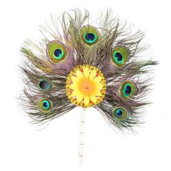 Peacock Feather Hand Fan 4- More Pankh